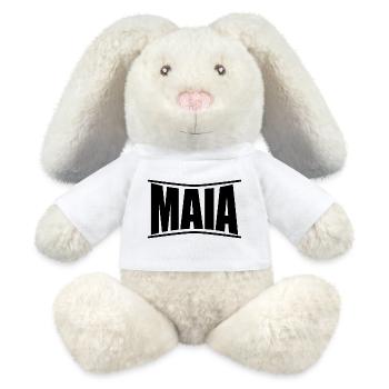 nom t-shirt Maia t-shirt idée cadeau - Lapin en peluche recyclé MiniFeet® Crème - blanc - Devant