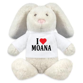 T-Shirt Name I love Moana T-Shirt Geschenkidee - MiniFeet® RecycelHase® Creme - Weiß - Vorne