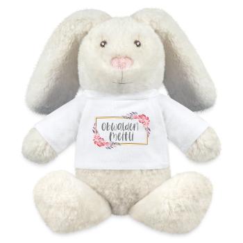 Suisse Obwald fille patrie cadeau - Lapin en peluche recyclé MiniFeet® Crème - blanc - Devant