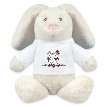 Springendes Huhn - MiniFeet® RecycelHase® Creme - Weiß - Vorne
