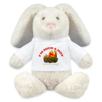 Je suis un tournesol si chaud, A733107 - Lapin en peluche recyclé MiniFeet® Crème - blanc - Devant