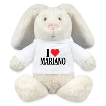 t-shirt J’aime Mariano t-shirt idée cadeau - Lapin en peluche recyclé MiniFeet® Crème - blanc - Devant