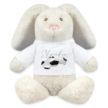 Slowakei Landkarte umrahmt echten Fußball EN - MiniFeet® RecycelHase® Creme - Weiß - Vorne
