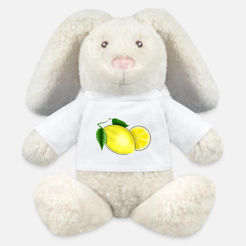 Fresh lemon with leaf - MiniFeet® RecycelHase® Bunny Cream - white