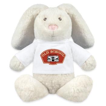 Old school - Lapin en peluche recyclé MiniFeet® Crème - blanc - Devant