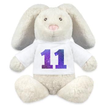 Number 11 galaxy - MiniFeet® RecycelHase® Bunny Cream - white - Front