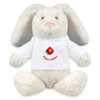 Nez de clown – Helau Helau - Lapin en peluche recyclé MiniFeet® Crème - blanc - Devant