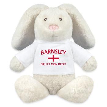 Barnsley Flag Motto Design - MiniFeet® RecycelHase® Bunny Cream - white - Front