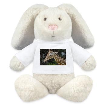 Giraffes Mosaic Portrait - MiniFeet® RecycelHase® Bunny Cream - white - Front
