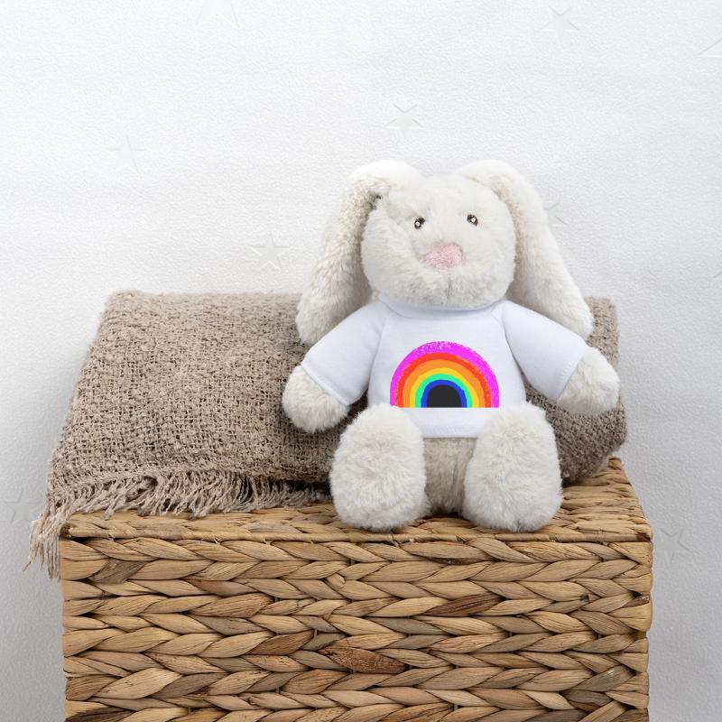 Lebendiger Regenbogenbogen MiniFeet® RecycelHase® Creme