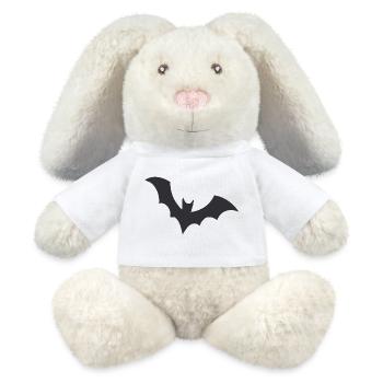 Silhouette of a nocturnal bat - MiniFeet® RecycelHase® Bunny Cream - white - Front