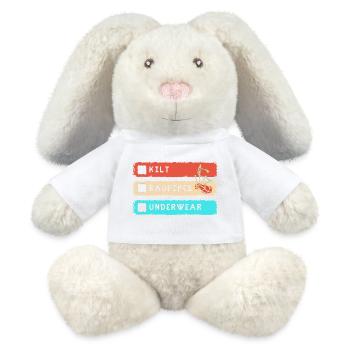 Kilt Scotland Scotland Jupe Tartan - Lapin en peluche recyclé MiniFeet® Crème - blanc - Devant