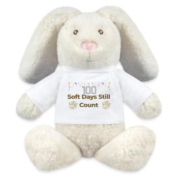 100 jours doux comptent encore – Célébrez le progrès, Re - Lapin en peluche recyclé MiniFeet® Crème - blanc - Devant
