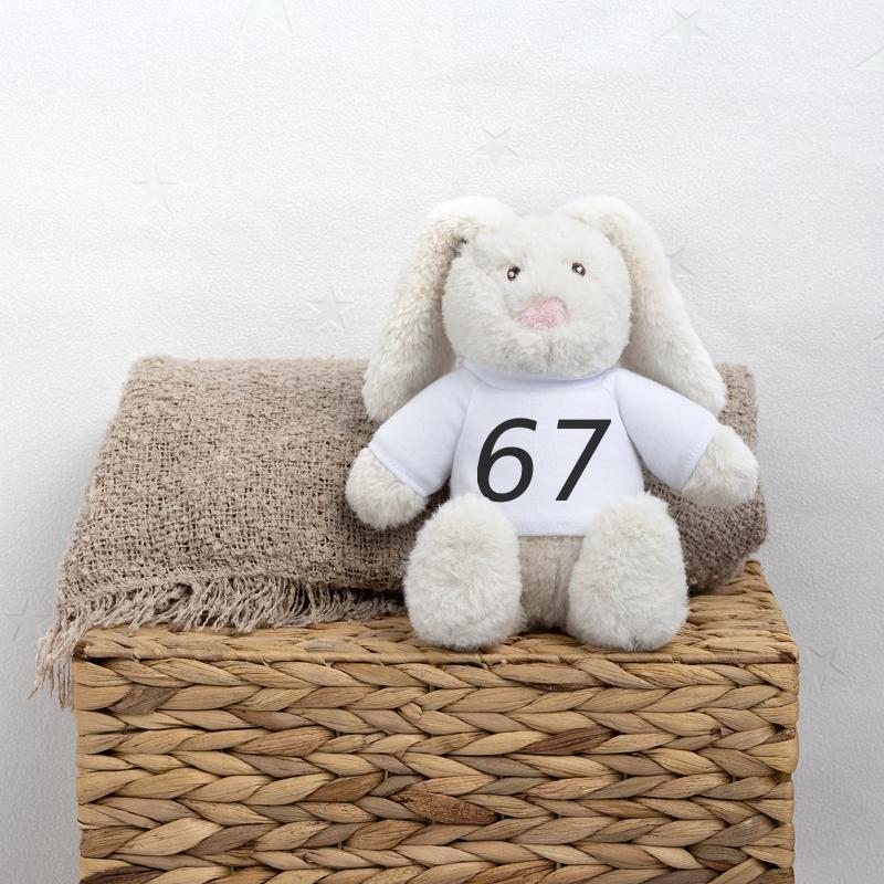 67 Lapin en peluche recyclé MiniFeet® Crème