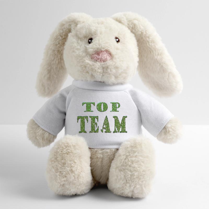 Top Team Green Pattern Texture MiniFeet® RecycelHase® Bunny Cream