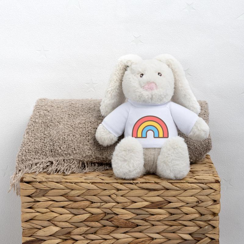 Heller Retro-Regenbogen MiniFeet® RecycelHase® Creme
