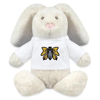 Silhouette des ailes dorées - Lapin en peluche recyclé MiniFeet® Crème - blanc - Devant