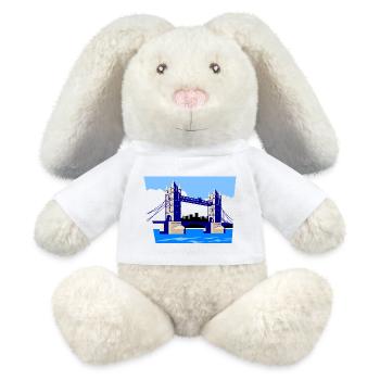 England London Tower Bridge - MiniFeet® RecycelHase® Creme - Weiß - Vorne