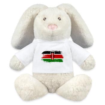 Kenia Flagge / Geschenk Kenya Afrika Nairobi - MiniFeet® RecycelHase® Creme - Weiß - Vorne
