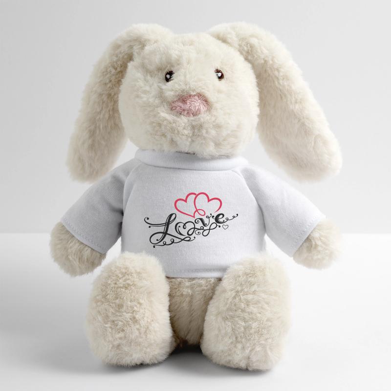 Coeurs avec la boucle de l'infini Lapin en peluche recyclé MiniFeet® Crème