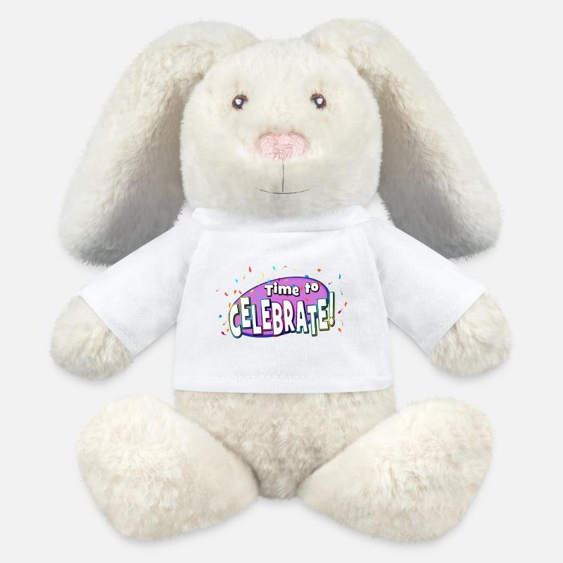 Festliche Konfetti-Explosion - MiniFeet® RecycelHase® Creme - Weiß