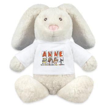 Anne - Lapin en peluche recyclé MiniFeet® Crème - blanc - Devant