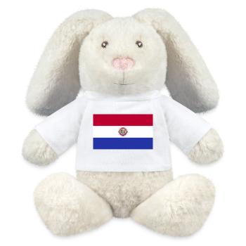 Paraguay National Flag - MiniFeet® RecycelHase® Bunny Cream - white - Front
