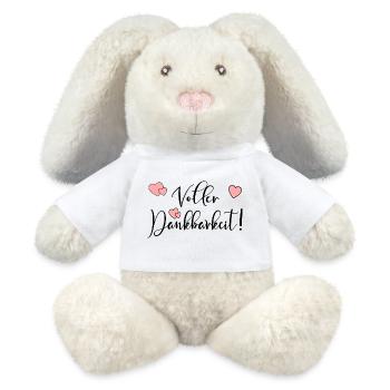 Voller Dankbarkeit VERTRAUEN HOFFNUNG - MiniFeet® RecycelHase® Creme - Weiß - Vorne
