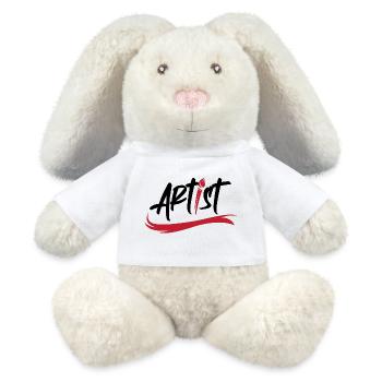 artist pinsel logo Kunst Symbol Pinselstrich icon - MiniFeet® RecycelHase® Creme - Weiß - Vorne