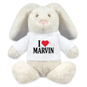 t-shirt I love Marvin t-shirt gift idea - MiniFeet® RecycelHase® Bunny Cream - white - Front