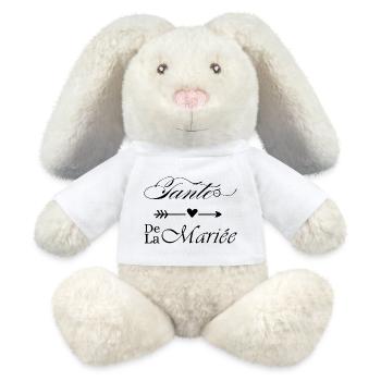 Tante de la mariée - Lapin en peluche recyclé MiniFeet® Crème - blanc - Devant