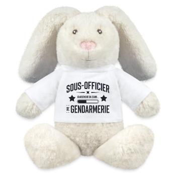 Sous officier de la gendarmerie chargement en - Lapin en peluche recyclé MiniFeet® Crème - blanc - Devant