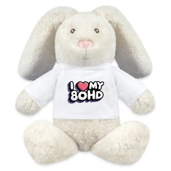 I Love My 80HD - MiniFeet® RecycelHase® Creme - Weiß - Vorne