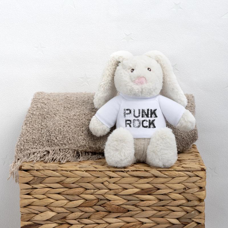 Punk Rock distressed bold logo MiniFeet® RecycelHase® Bunny Cream