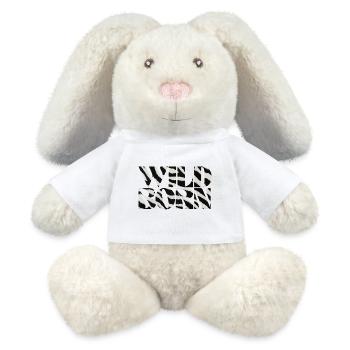 Wild Born Safari Zebra Muster Design - MiniFeet® RecycelHase® Creme - Weiß - Vorne
