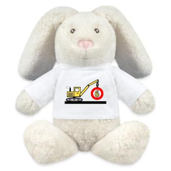 Excavator - MiniFeet® RecycelHase® Bunny Cream - white - Front