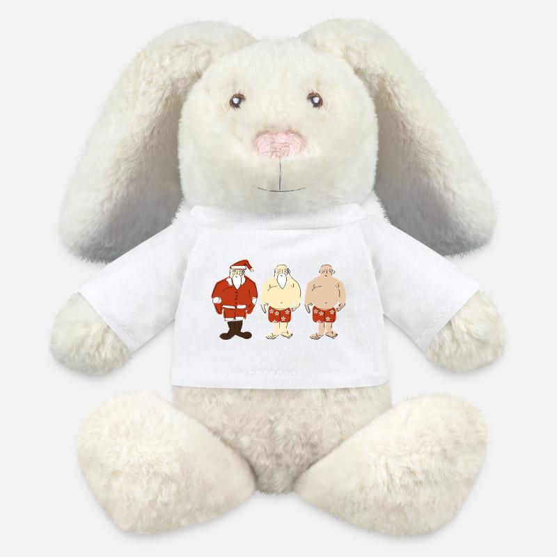 Three Santa Hawaii Look - MiniFeet® RecycelHase® Bunny Cream - white