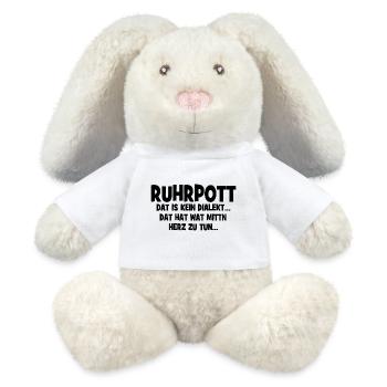 Ruhrpott - Dat hat wat mittn Herz zu tun - MiniFeet® RecycelHase® Creme - Weiß - Vorne