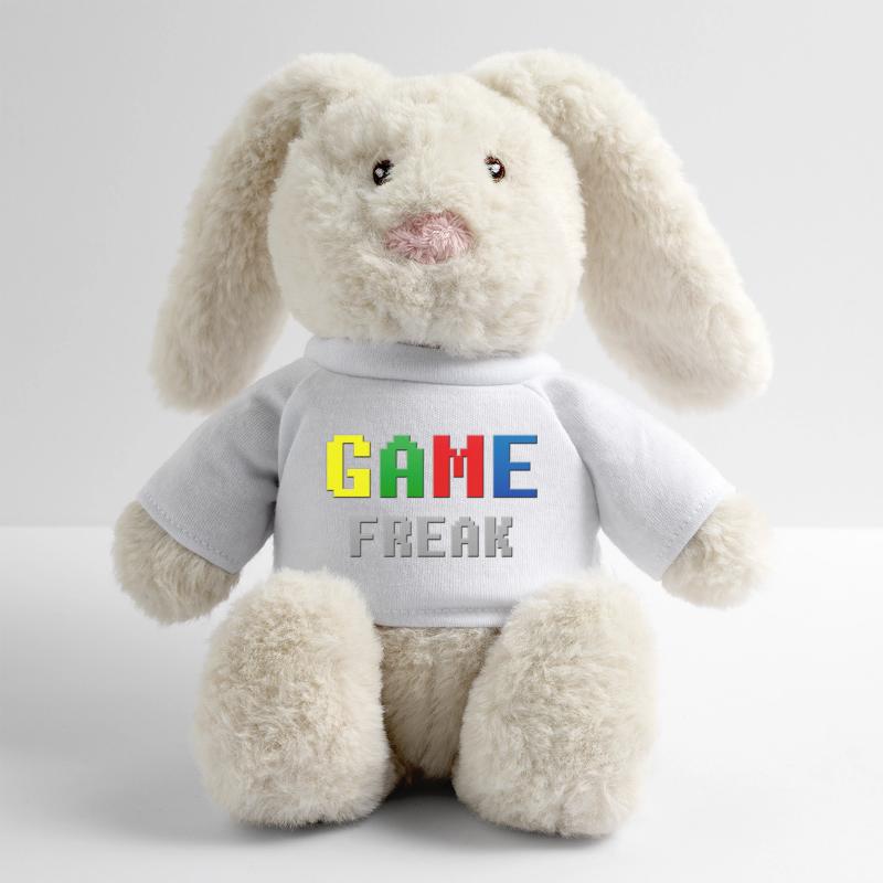 Thème rétro Pixel Game Freak Lapin en peluche recyclé MiniFeet® Crème