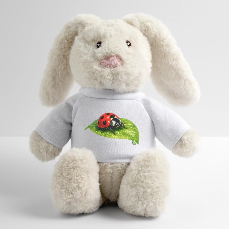 Ladybug on leaf MiniFeet® RecycelHase® Bunny Cream