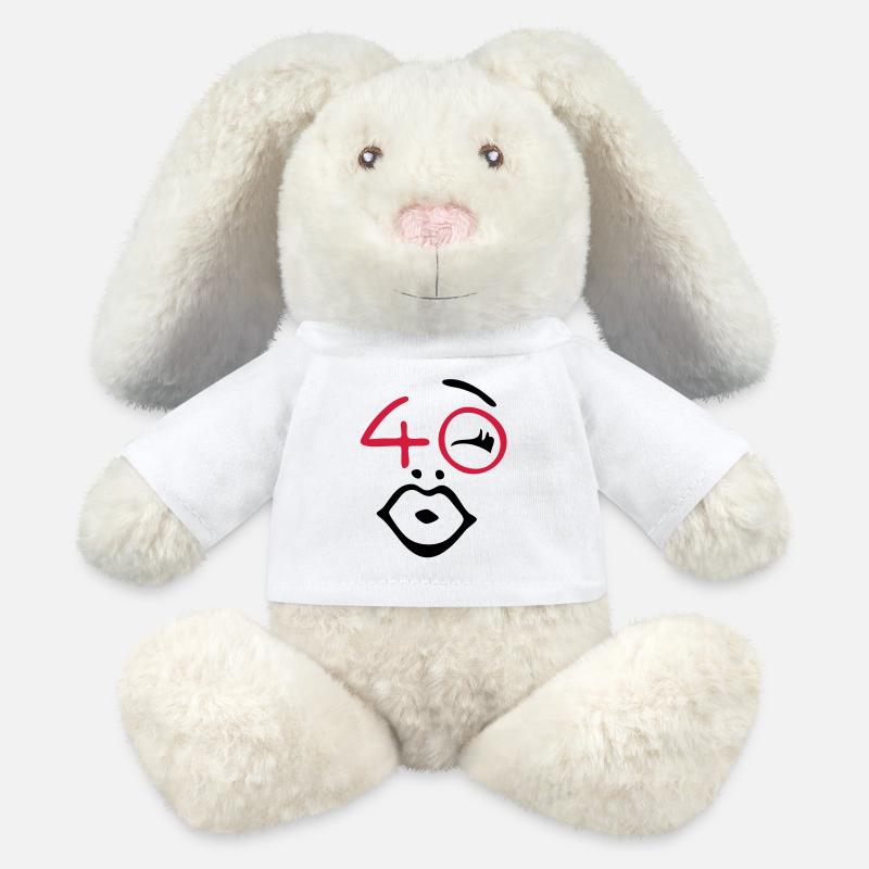 Wow, endlich 40 ! - MiniFeet® RecycelHase® Creme - Weiß