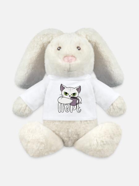 Nope Katze Kaffee - MiniFeet® RecycelHase® Creme - Weiß
