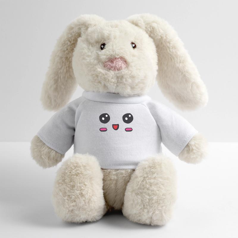 kawaii face with an open smile MiniFeet® RecycelHase® Bunny Cream