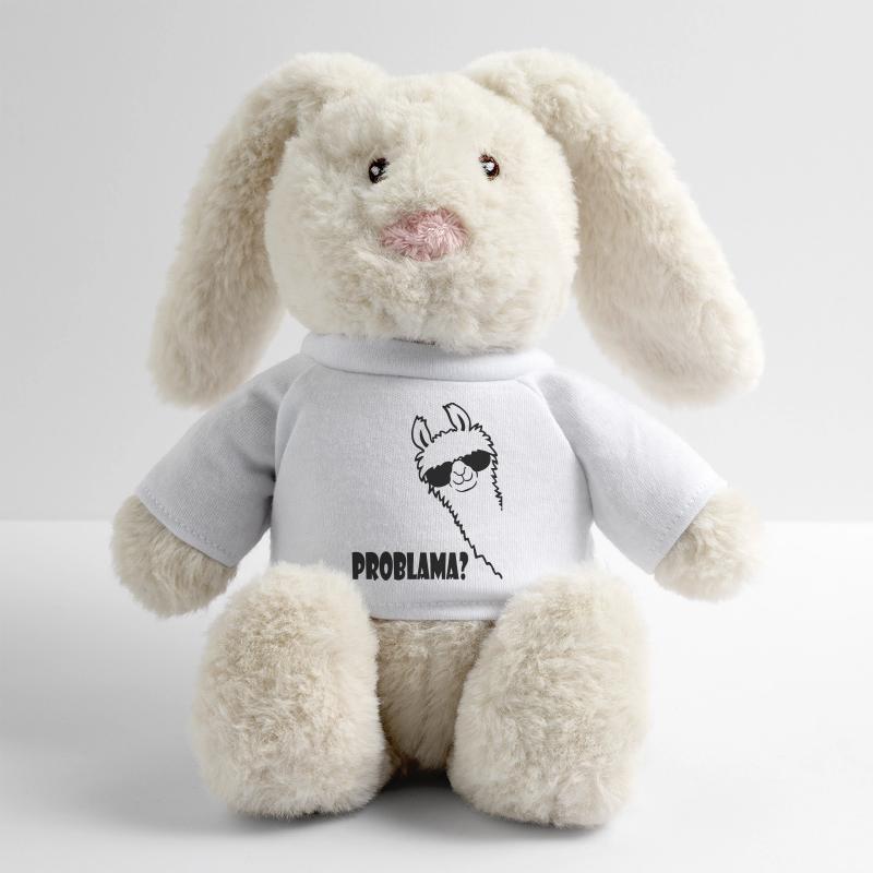 Lama Problama Question Lapin en peluche recyclé MiniFeet® Crème