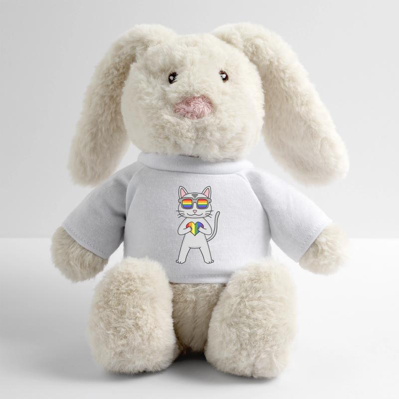 LGBT Cat Devon Rex Rainbow MiniFeet® RecycelHase® Bunny Cream