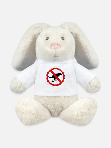 Hundescheiße Verbotsschild - MiniFeet® RecycelHase® Creme - Weiß
