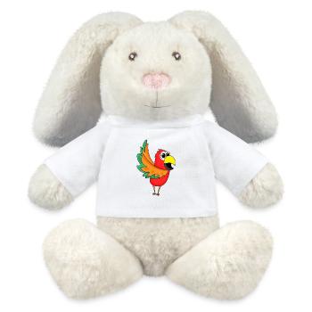 Papagei Dschungel - MiniFeet® RecycelHase® Creme - Weiß - Vorne
