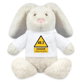 49.3 danger - Lapin en peluche recyclé MiniFeet® Crème - blanc - Devant