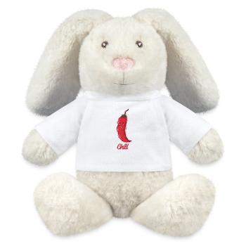 Chili Gewürz Geschmack Essen Kochen - MiniFeet® RecycelHase® Creme - Weiß - Vorne
