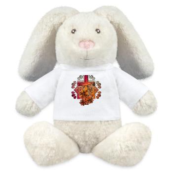 Christentum Kreuz - MiniFeet® RecycelHase® Creme - Weiß - Vorne